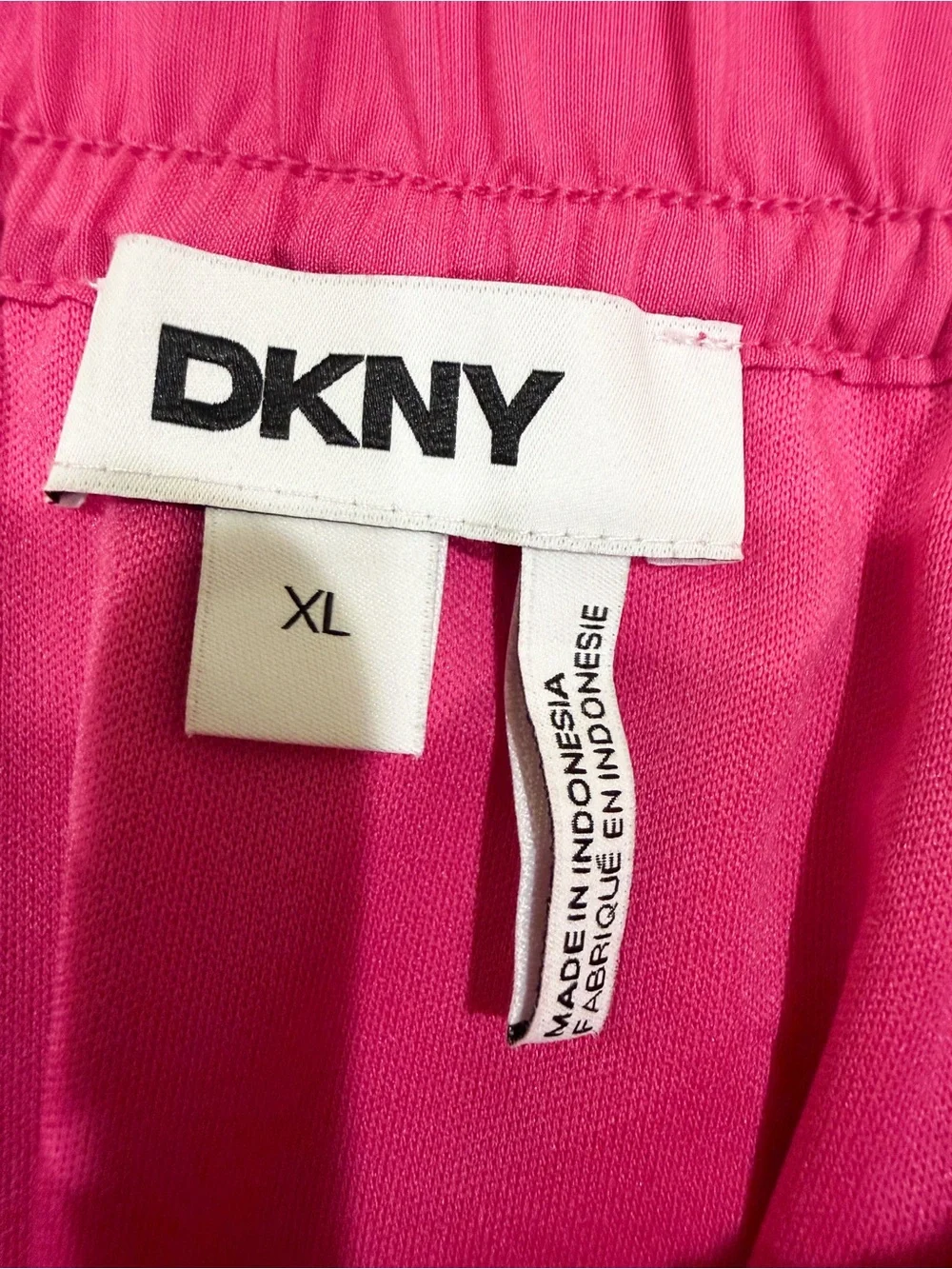 DKNY Handkerchief Hem Mixed Media Pull On Elastic Waist Maxi Skirt Pink XL NWT